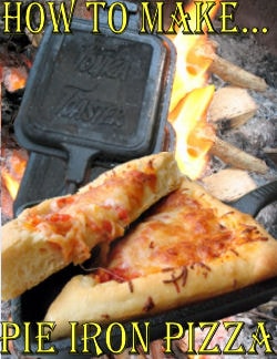 easy camping recipes - pie iron pizza