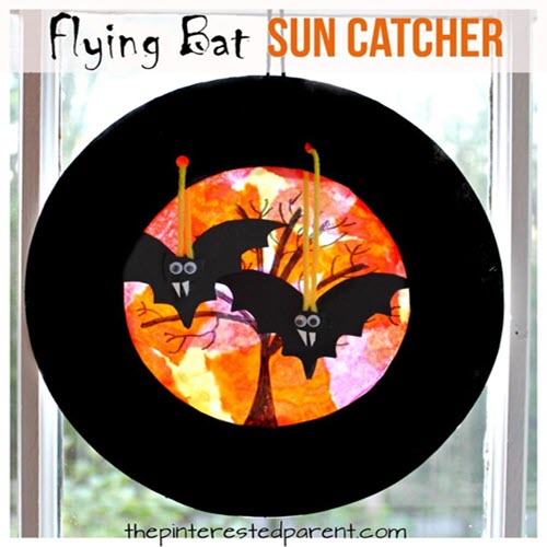 flying bat sun catcher arts and crafts halloween