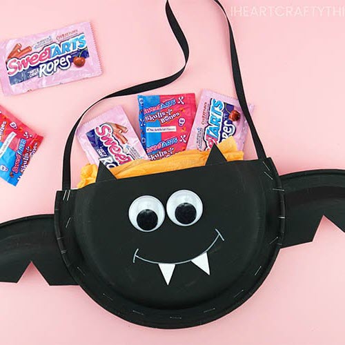 paper plate candy holders halloween arts and crafts