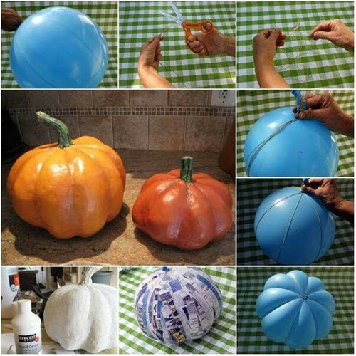 papier mache pumpkin quick and easy halloween arts and crafts