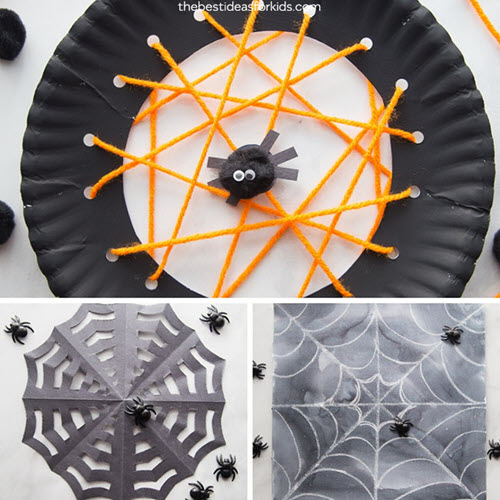 spider web lace art easy halloween crafts